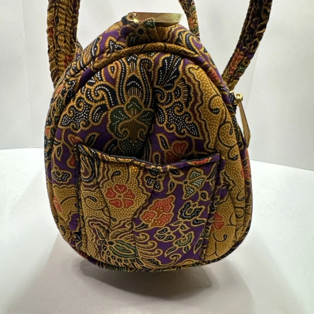 Isadora Fashions Indonesia Handbag Mini Duffel Purse Quilted 100% Cotton